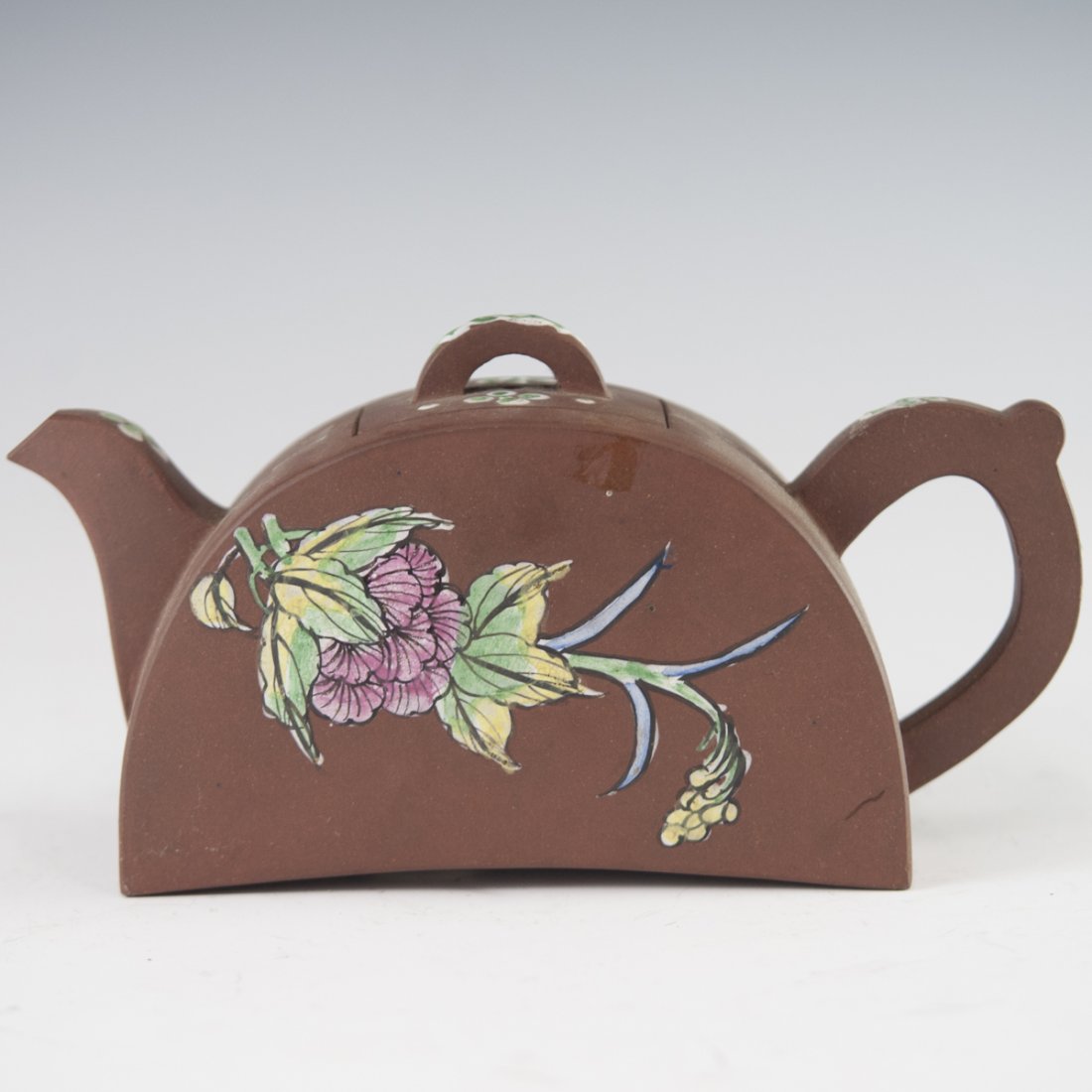 Chinese Enameled Terracotta Teapot (1 of 4)