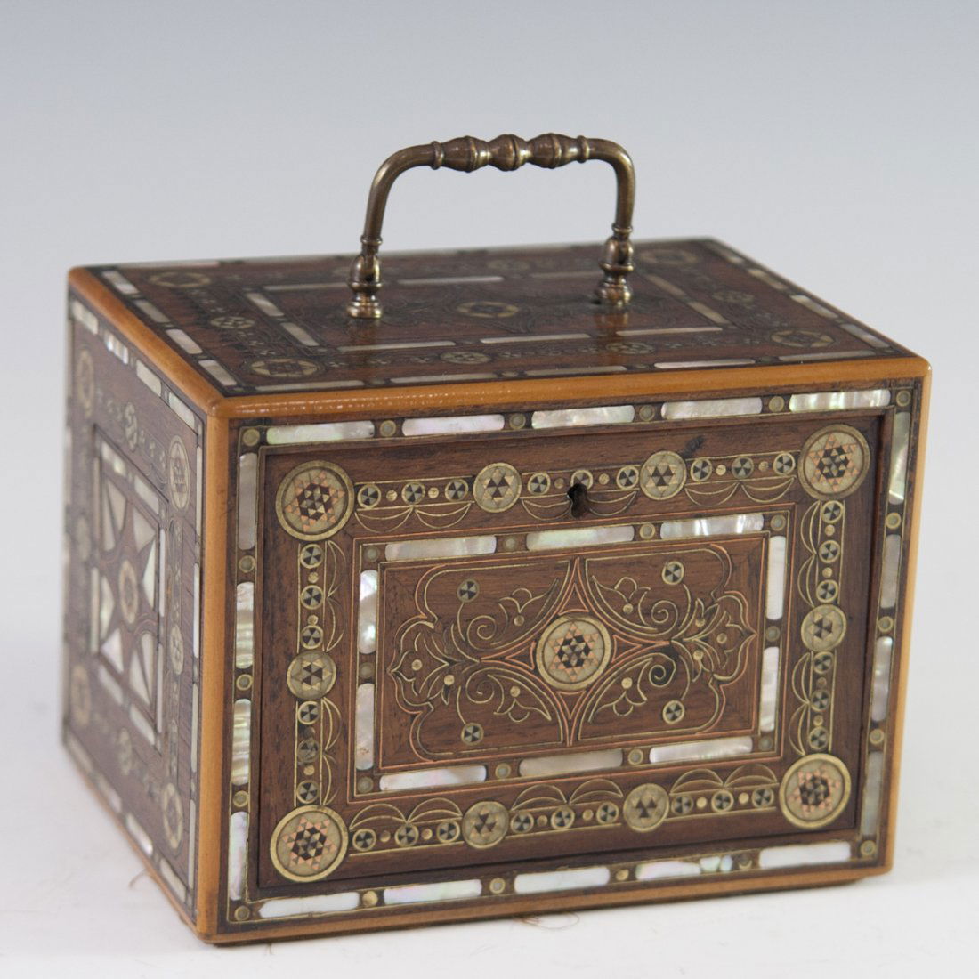 Damascene Inlaid Mother of Pearl Mosaic Box (1 of 4)
