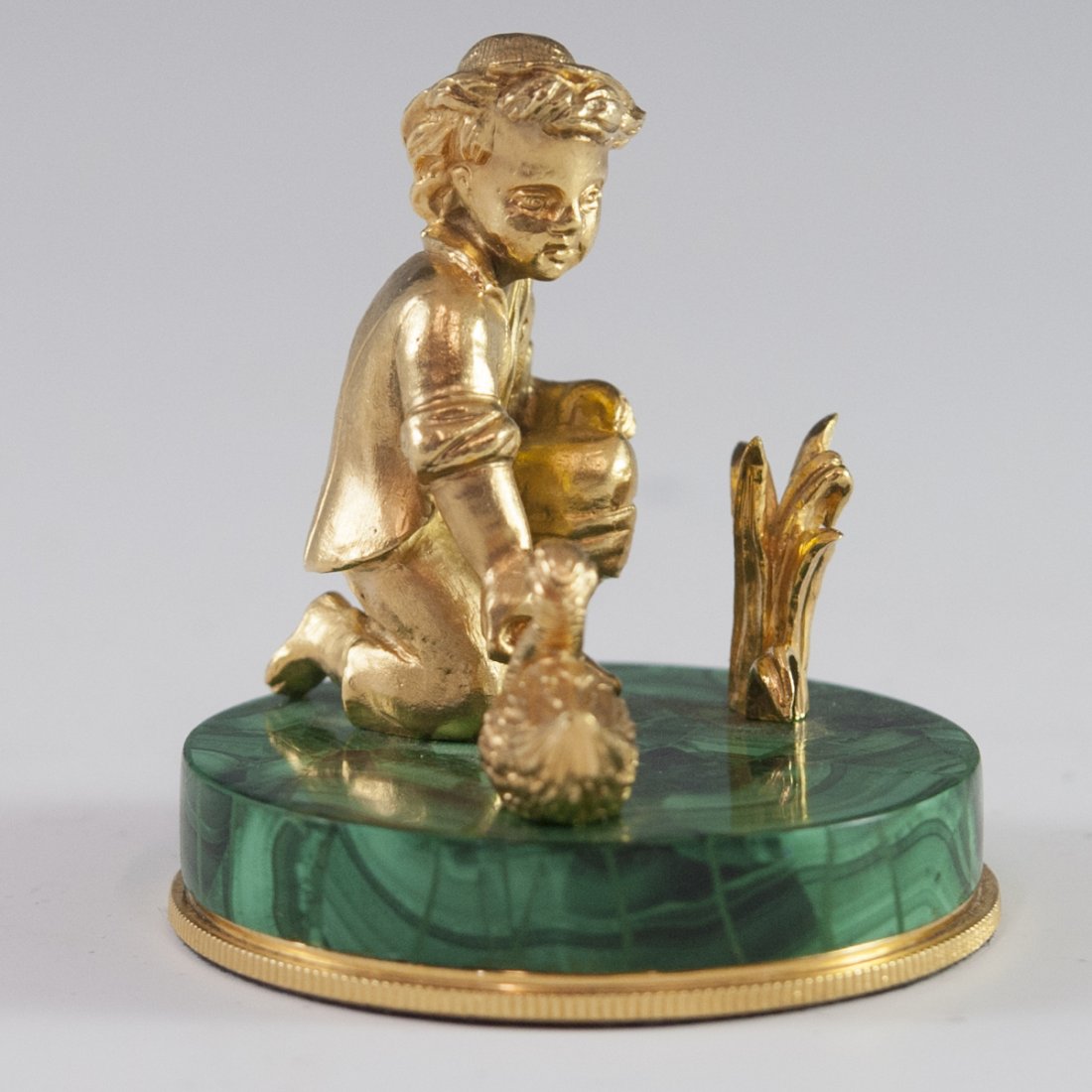 Dore Bronze Malachite Figurine (1 of 4)