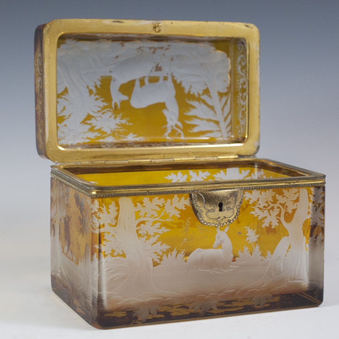 Bohemian Amber Crystal Cut to Clear Box (1 of 6)