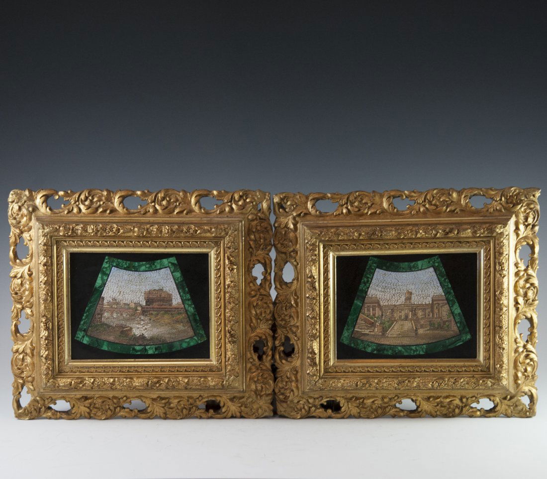 Pair of Antique Italian Micro Mosaics (1 of 6)
