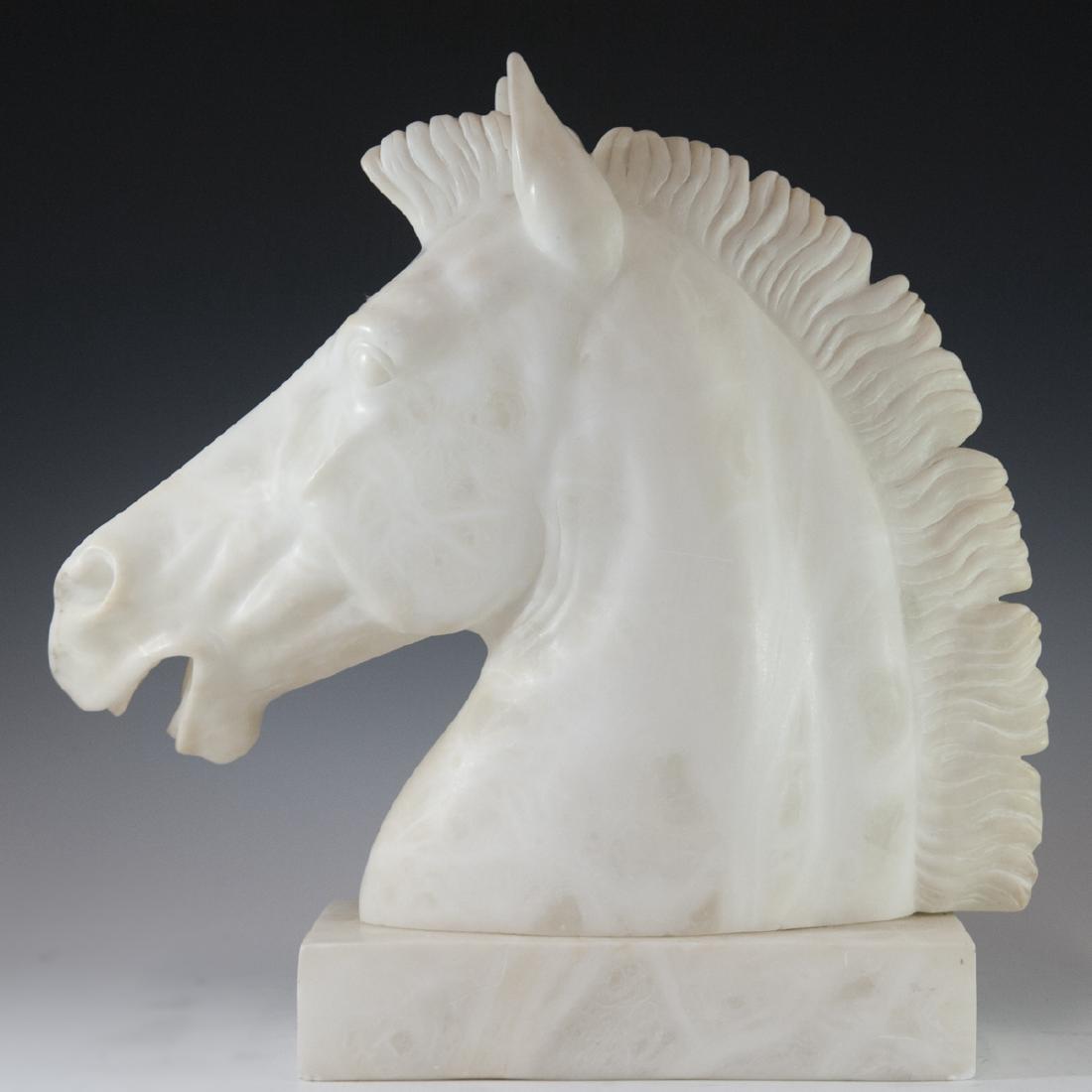 Carved Marble Horse Bust (1 of 4)