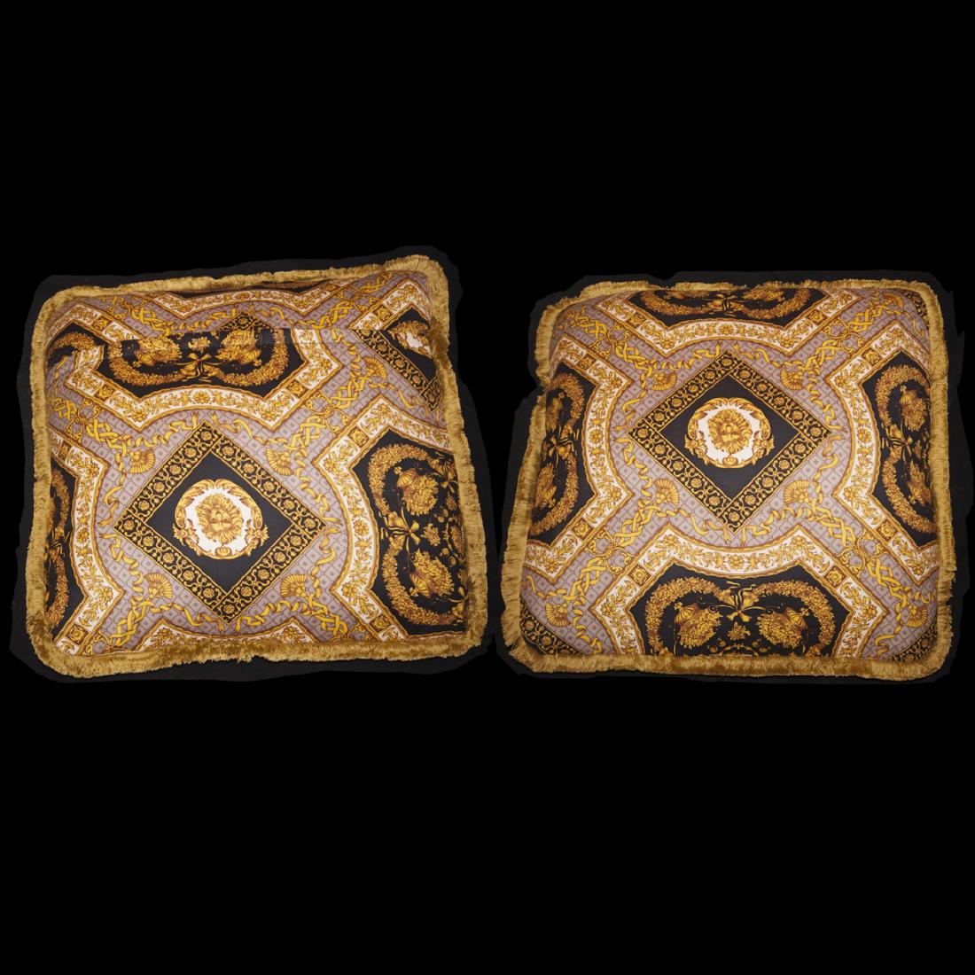 Pair of Versace Style Accent Pillows (1 of 4)