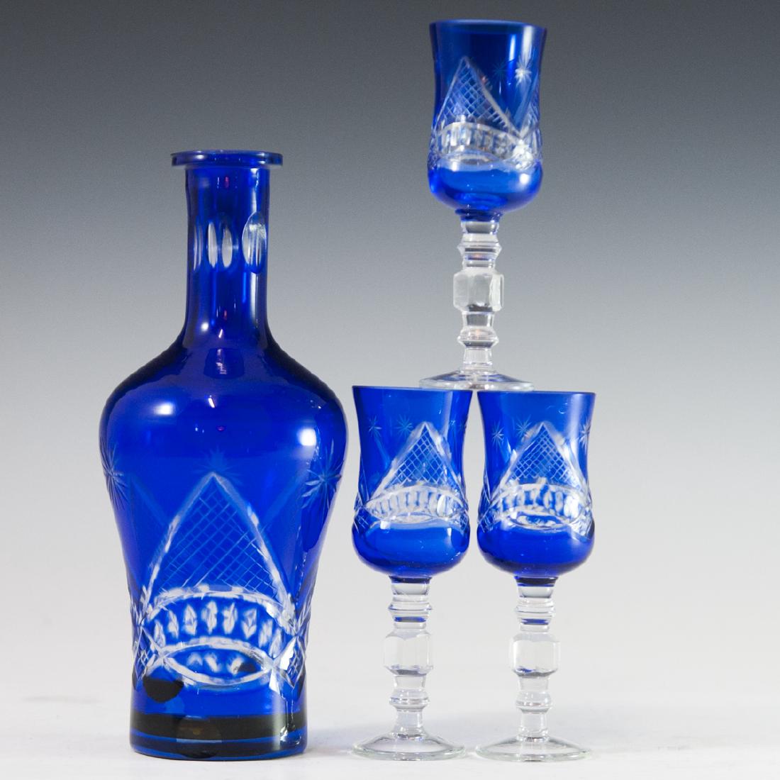 Bohemian Cobalt Glass Set (1 of 4)