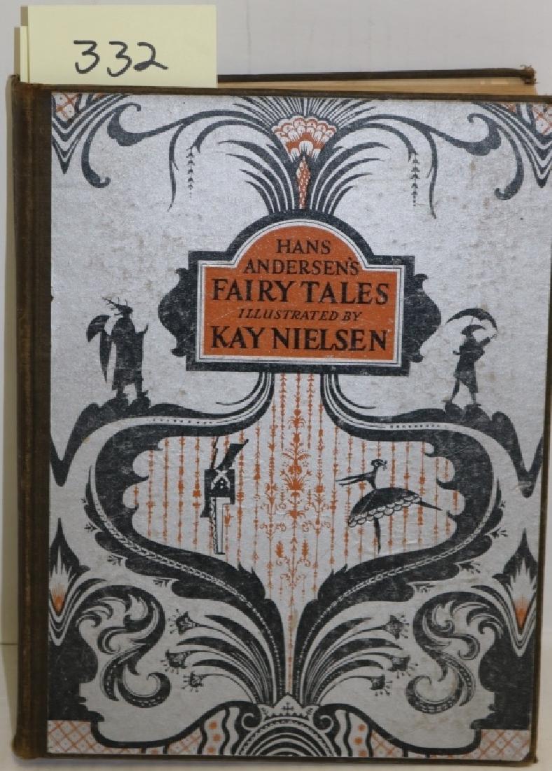 BOOK TITLED "FAIRY TALES" BY HANS ANDERSON,: ILLUSTRATED BY KAY NIELSEN, GEORGE DORAN & CO, NY, 1924, 280 PAGES. NICE COLORED ILLUSTRATIONS. QUARTO, SPINE AND BOARDS SHOW SOME WEAR AND SCUFFING. INSIDE BACK BOARD IS CRACKED.