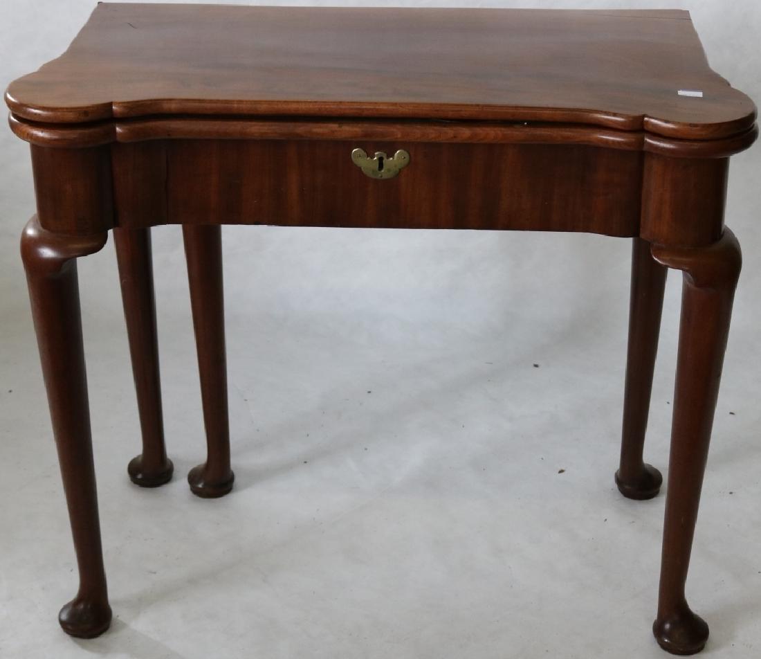Georgian Mahogany Swing Leg Game Table Double