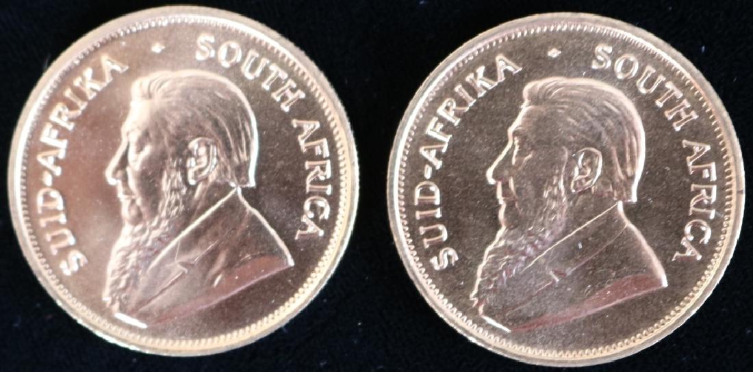 TWO 1975 GOLD KRUGERRANDS, 1 OZT. EACH, UNC.: **QUALIFIED BIDDERS ONLY**-GOLD, COINS AND JEWELRY- SHIPPING IS SUBJECT TO A 2 (TWO) WEEK WAITING PERIOD FOR CREDIT CARD OR CHECK PAYMENTS RECEIVED FROM BIDDERS WITHOUT SUBSTANTIAL BIDDING HISTORY. GO