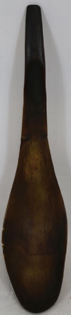 19TH CENTURY NORTHWEST COAST CARVED HORN SPOON,: 11" LONG; TWO SLIGHT CHIPS TO EDGE.