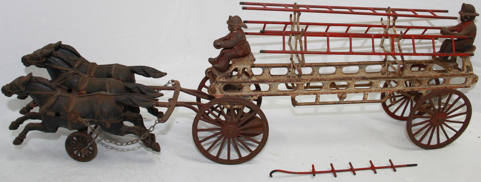 LATE 19TH CENTURY CAST IRON HORSE DRAWN FIRE (1 of 4)