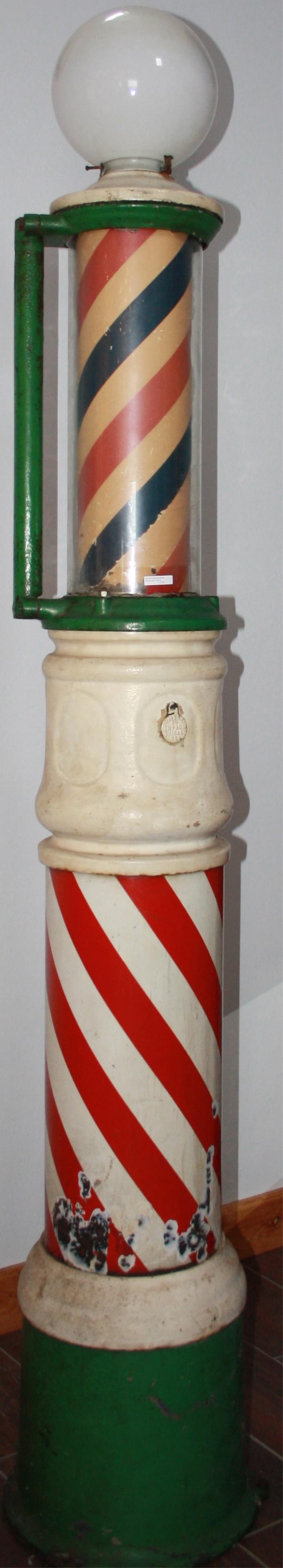 EARLY 20TH CENTURY PAINTED METAL BARBER POLE (1 of 19)
