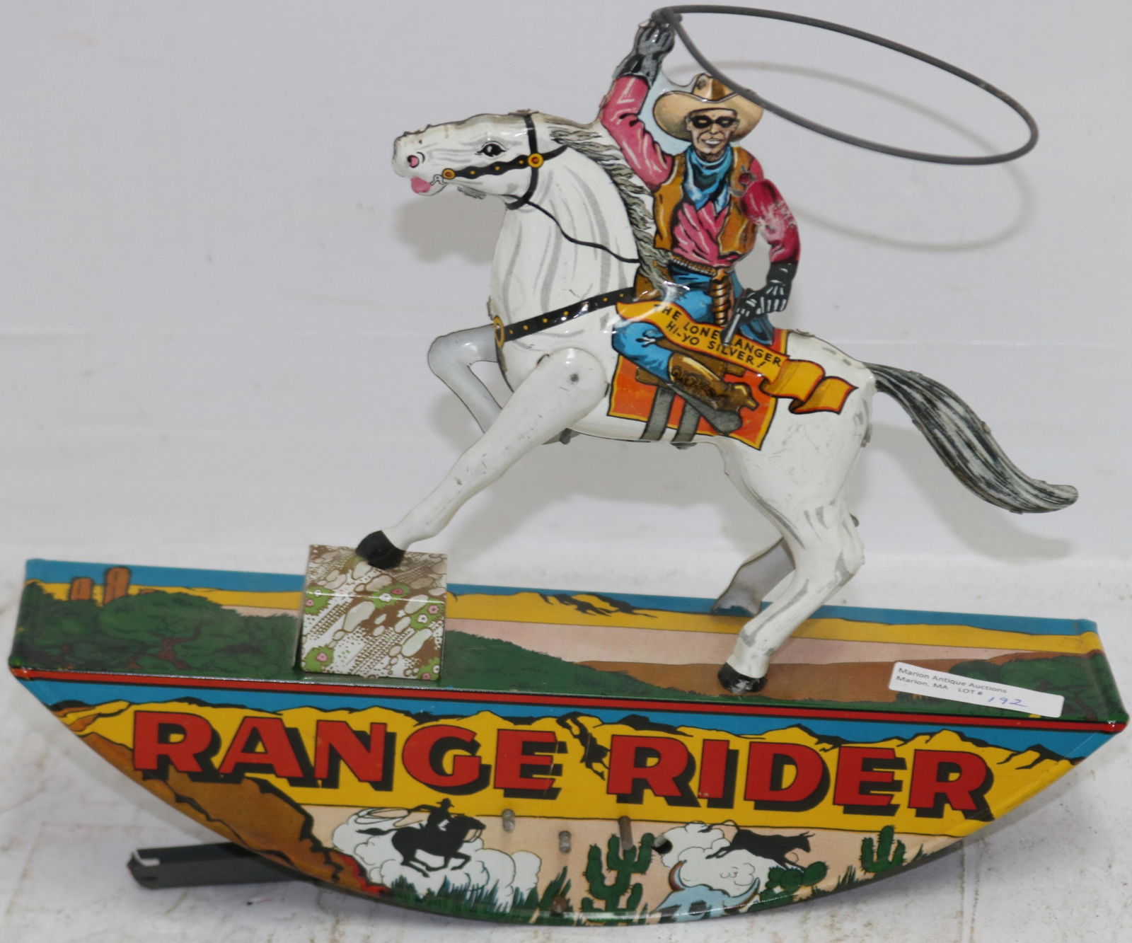 LONE RANGER ON HORSE BY MARX, LITHOGRAPH TIN (1 of 5)