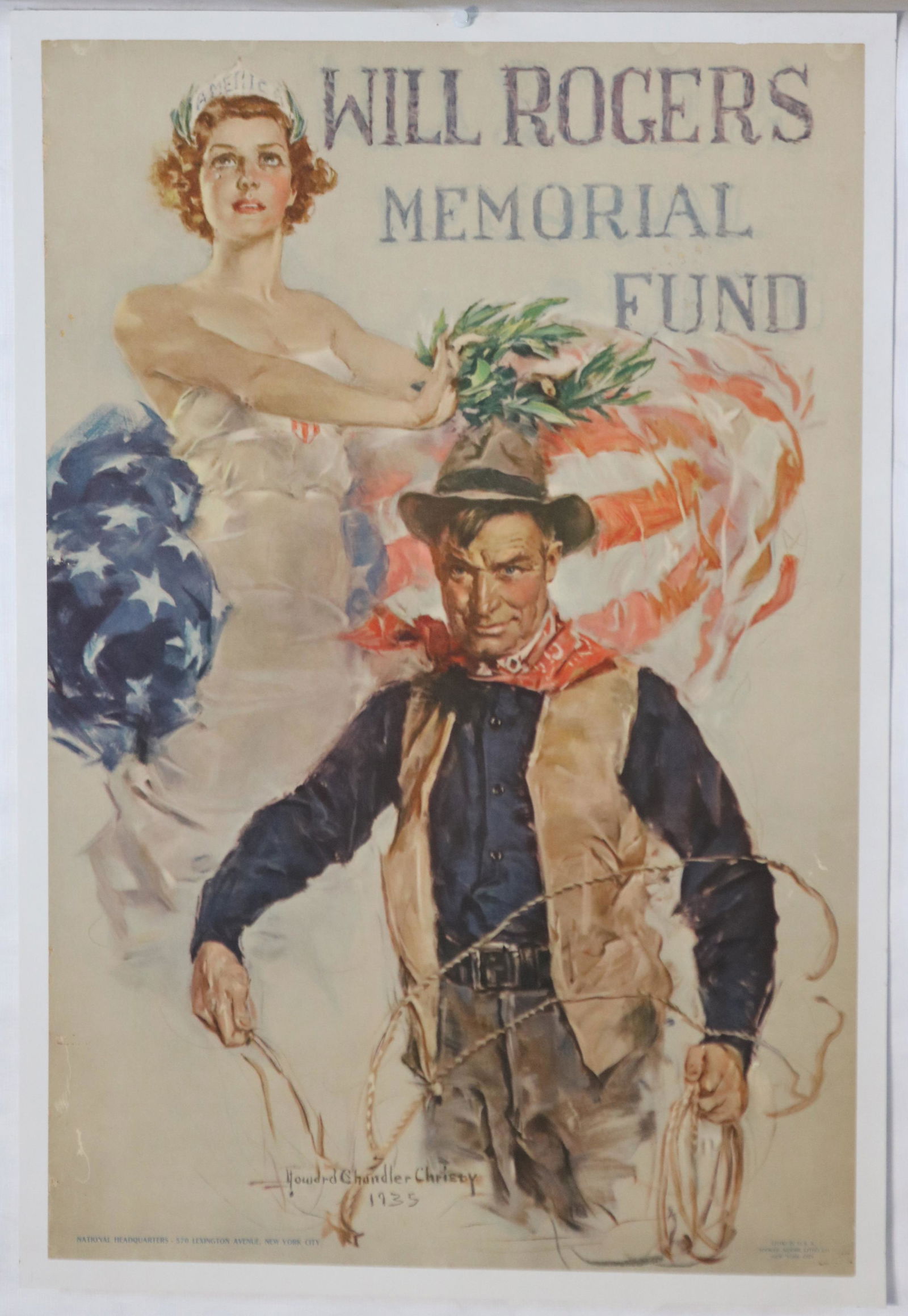 HOWARD CHANDLER CHRISTY LITHOGRAPH WILL ROGERS (1 of 4)