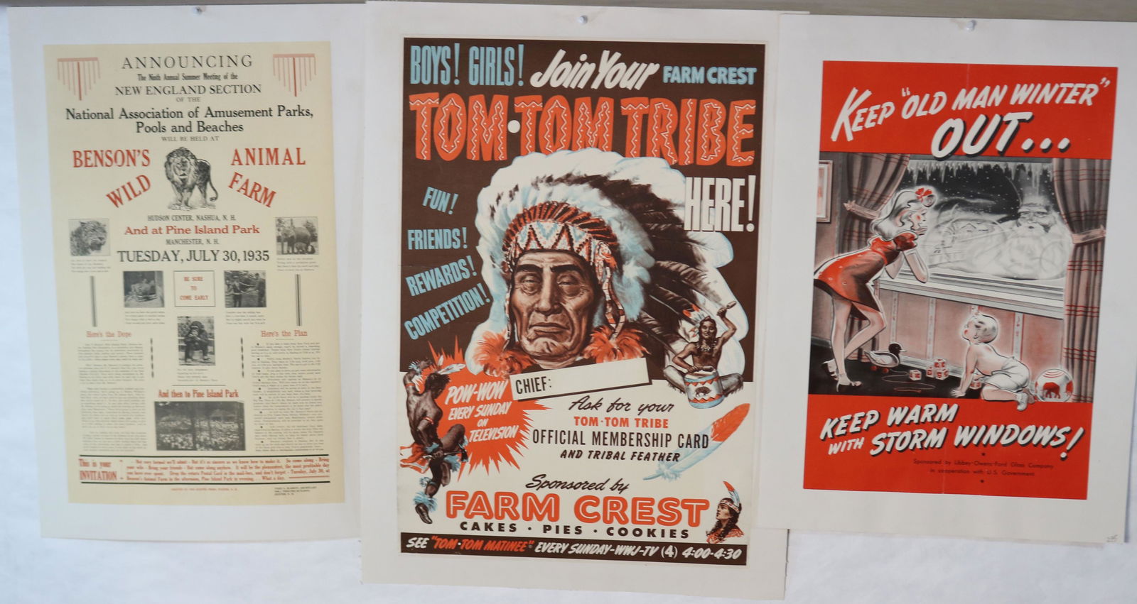 LOT OF 3 US LITHOGRAPH ADVERTISING POSTERS. TO (1 of 5)