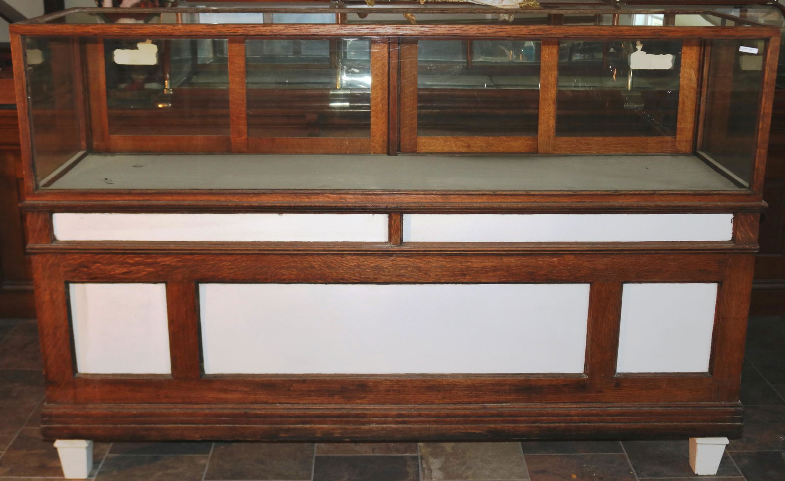 CA. 1900 OAK COUNTRY STORE DISPLAY CABINET WITH (1 of 3)