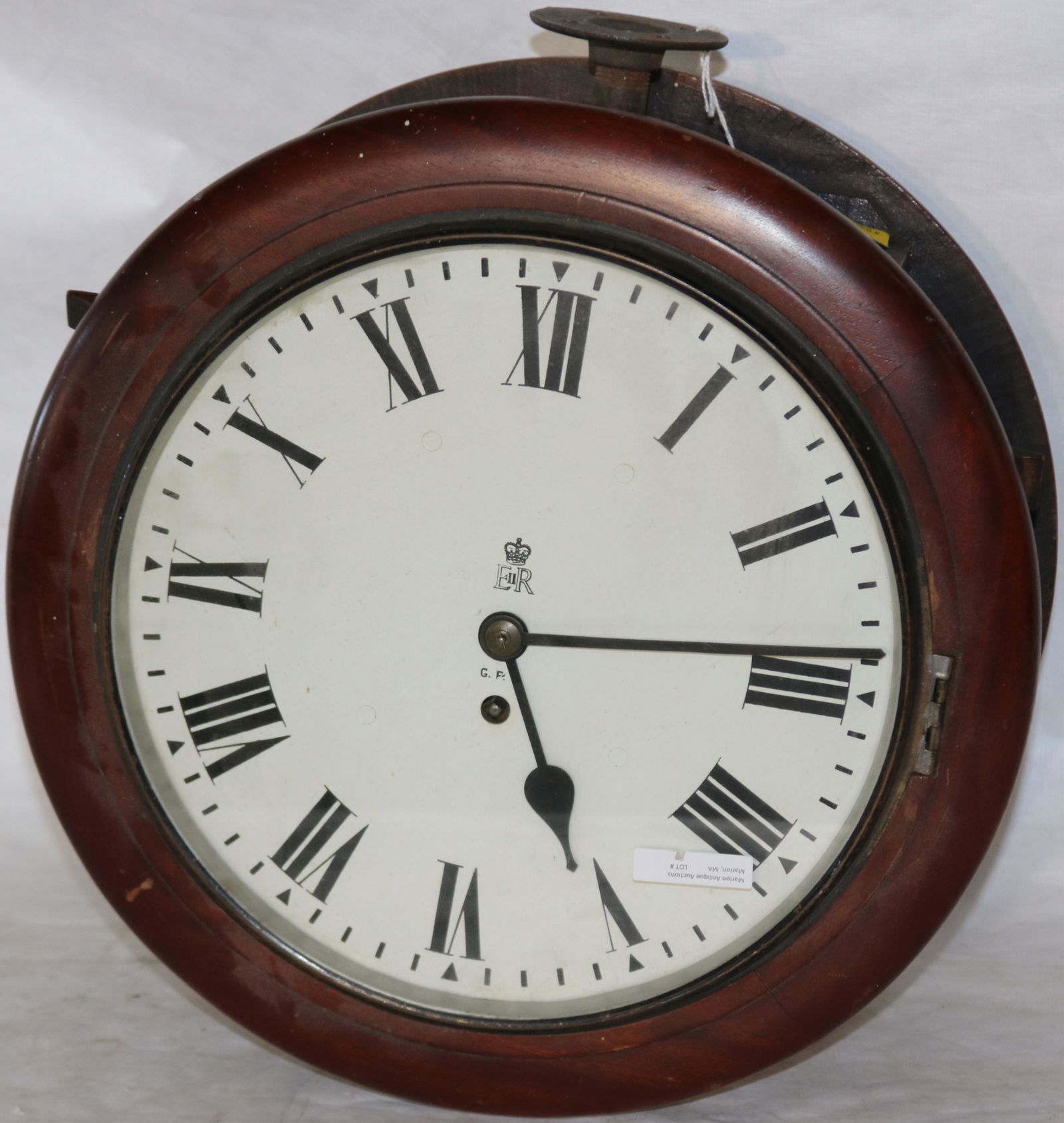 CA. 1900 ENGLISH DOUBLE SIDED GALLERY CLOCK, (1 of 6)