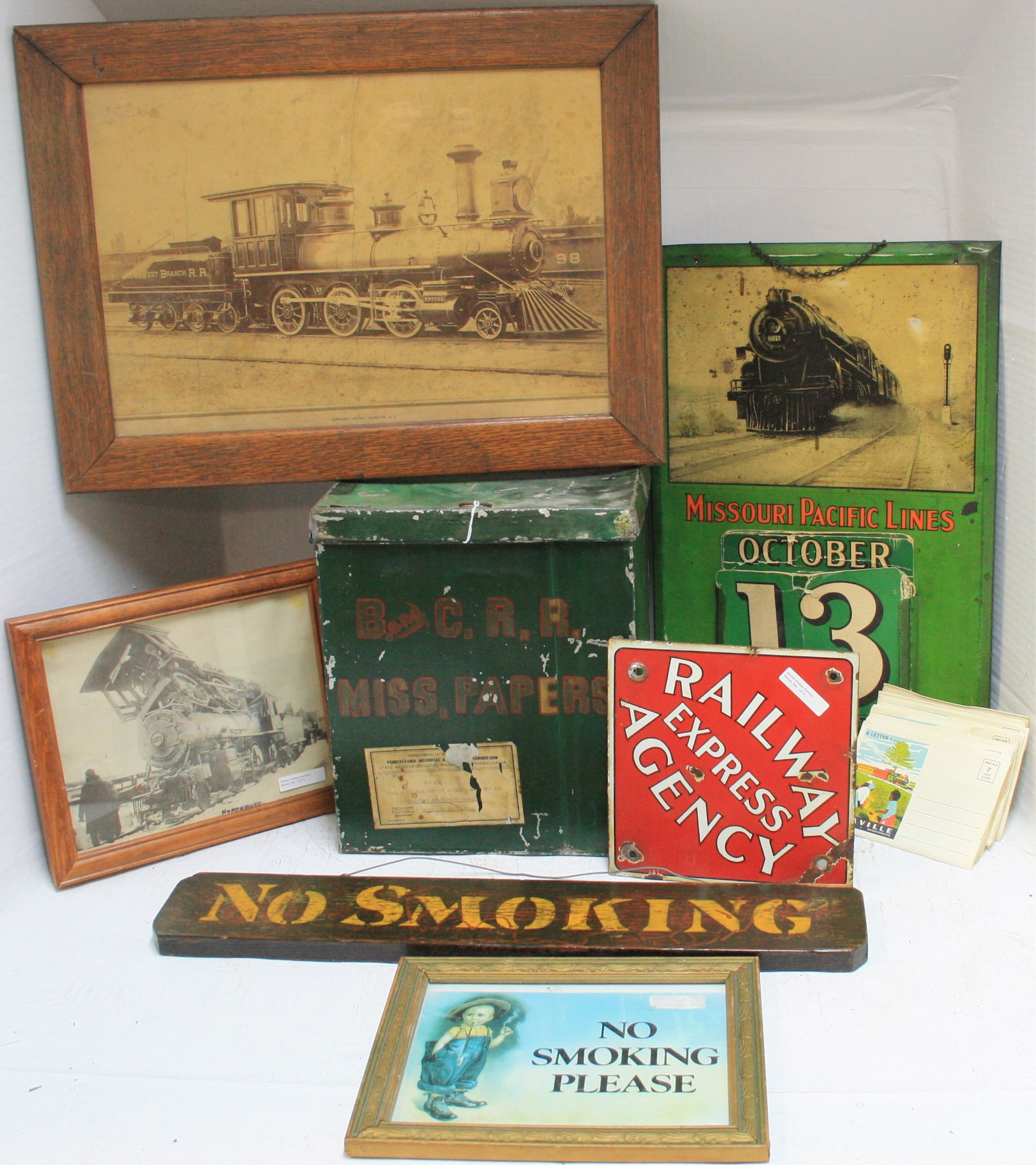 LARGE LOT OF 8 RAILROAD RELATED ITEMS, 20TH C. TO (1 of 5)