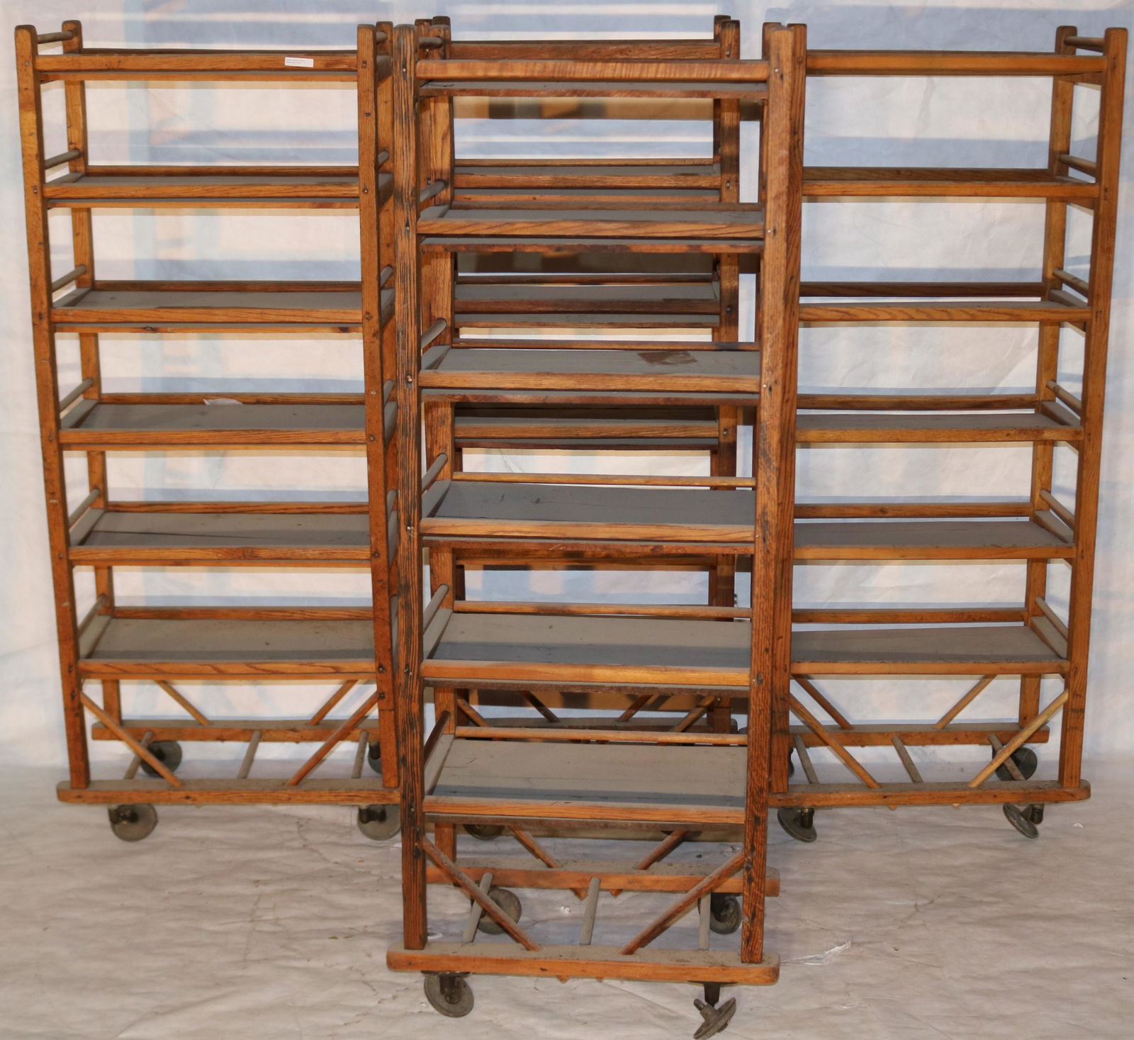 LOT OF 4 UNUSUAL EARLY 20TH CENTURY FACTORY RACKS (1 of 1)