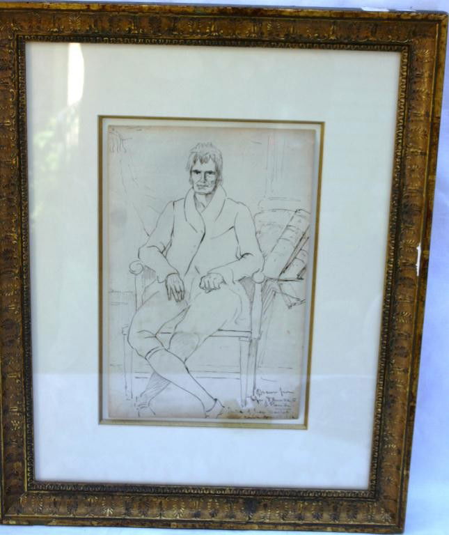 SKETCH OF SUPREME COURT JUSTICE JOHN MARSHALL,: DRAWN FROM LIFE BY ROBERT SULLY, SIGNED LOWER RIGHT, DATED 1832, SIGHT SIZE 12" X 7 3/4"
