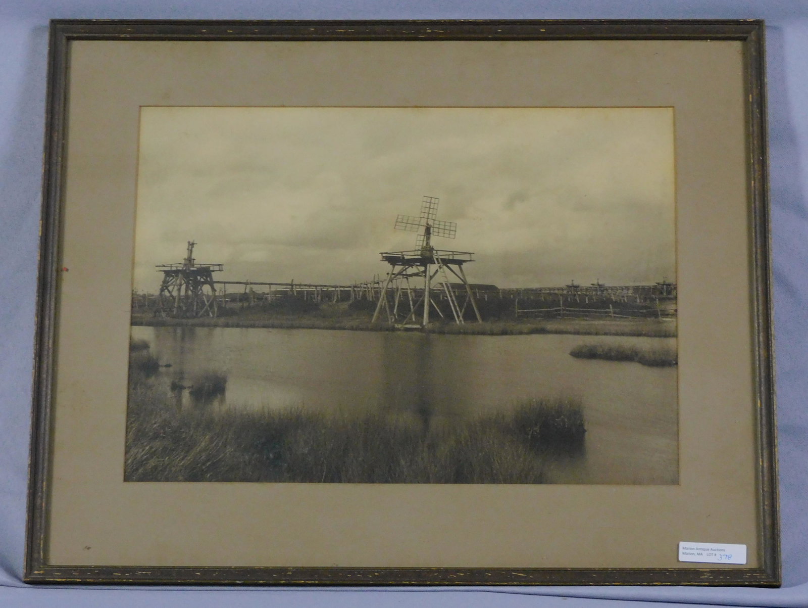 Saltworks at Padanaram, early 20th c. Framed: photograph. Overall 16" x 19 1/2", good condition.