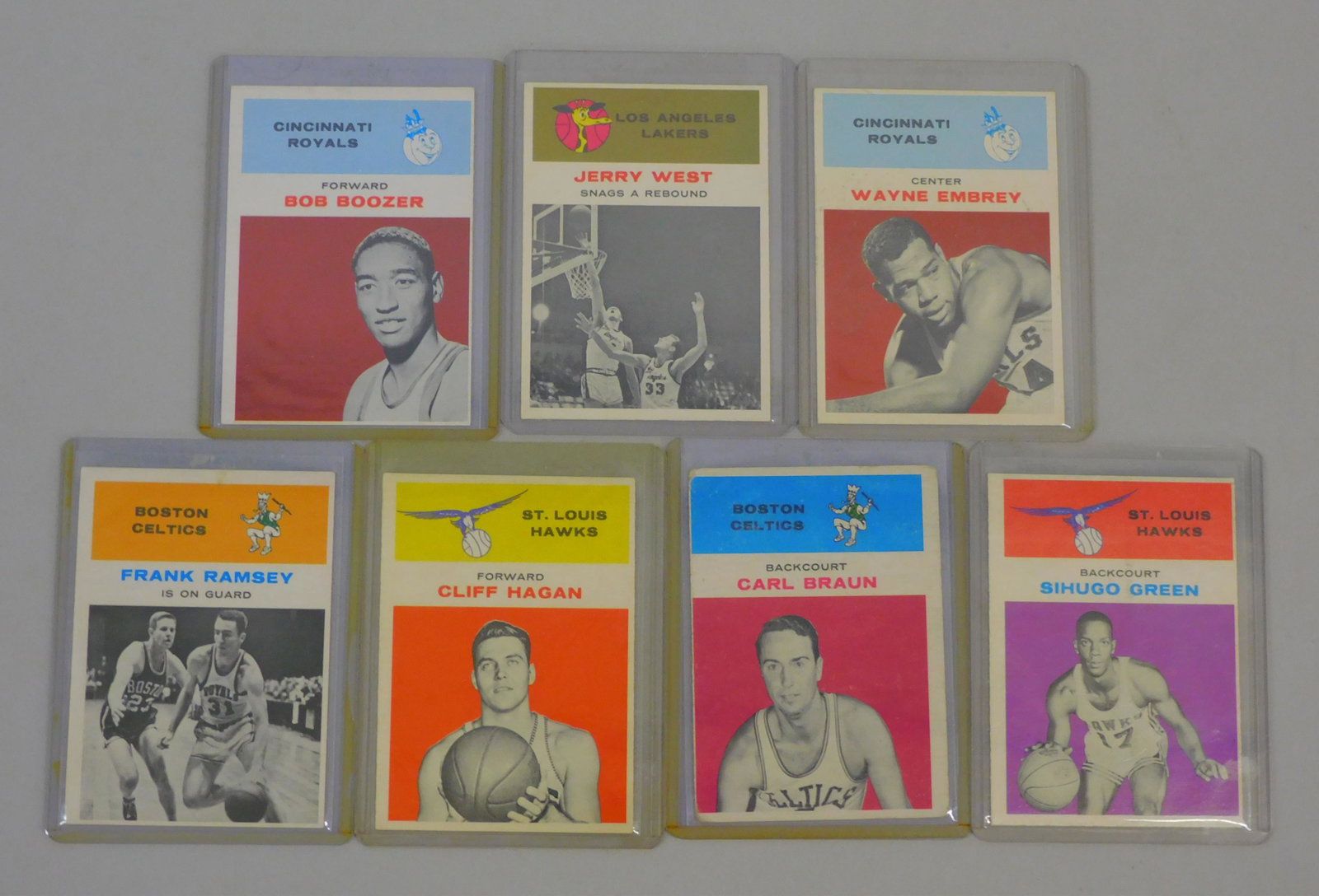 (7) Fleer Basketball cards. 1961. To include: (1 of 4)