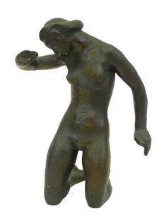 Leo Mol (Leonid Molodozhanyn, 1915-2009, Canada,: Ukraine) kneeling female nude. Dated 1951. Signed and dated on back foot. Guss Strehle, Neuotting Foundry. Foundry mark on calf. 12" high by 10" wide by 7" deep.