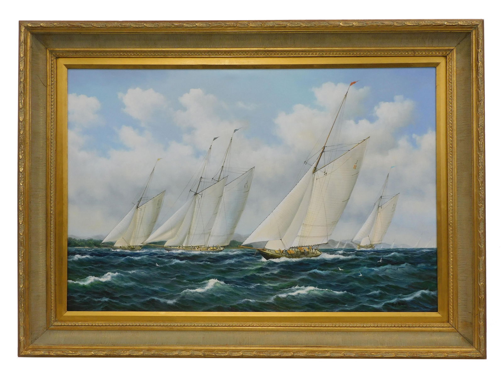 Hugh Morris. Yacht Race. 21st century. Oil (1 of 4)