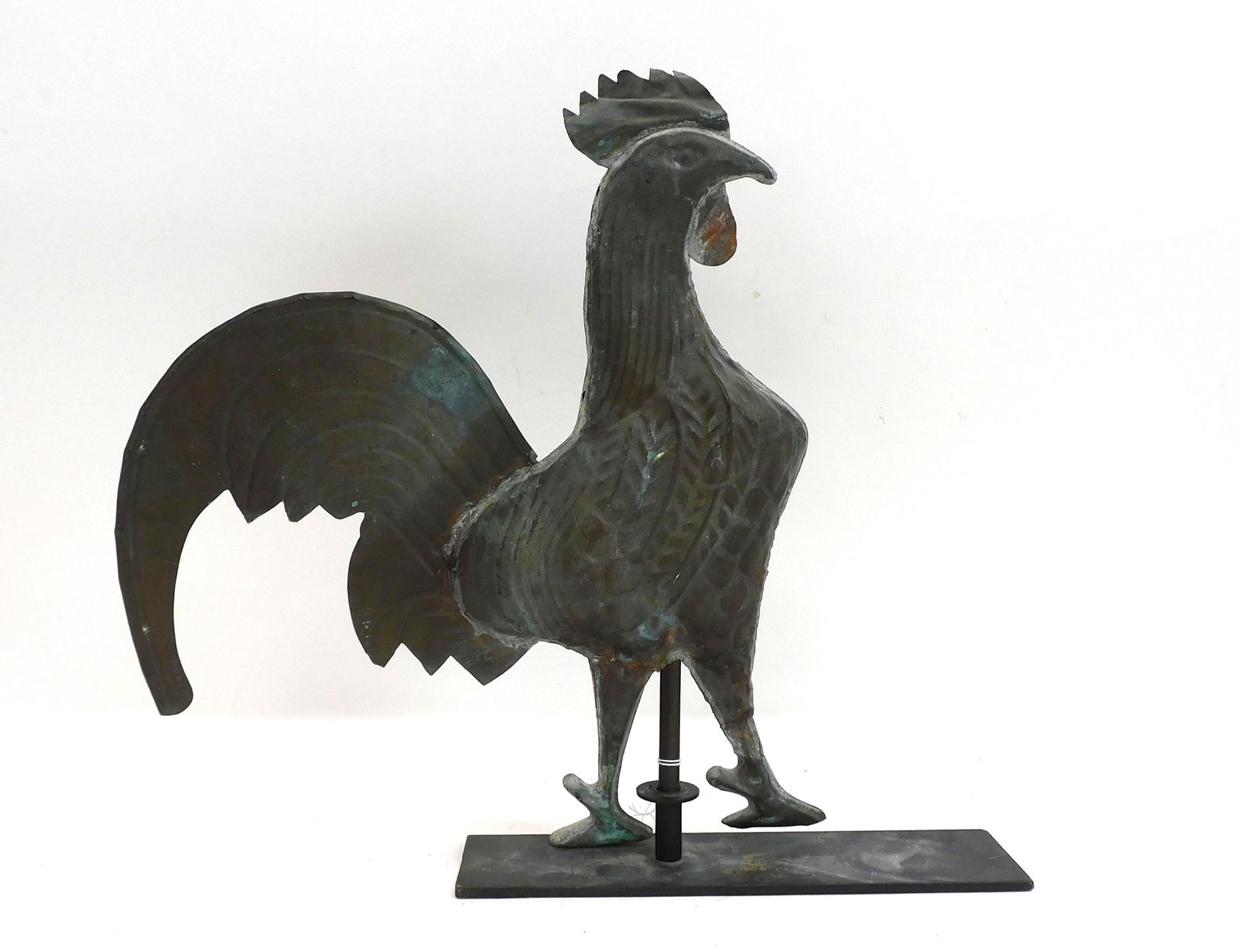 Rooster Weathervane, late 19th century. Mounted (1 of 2)
