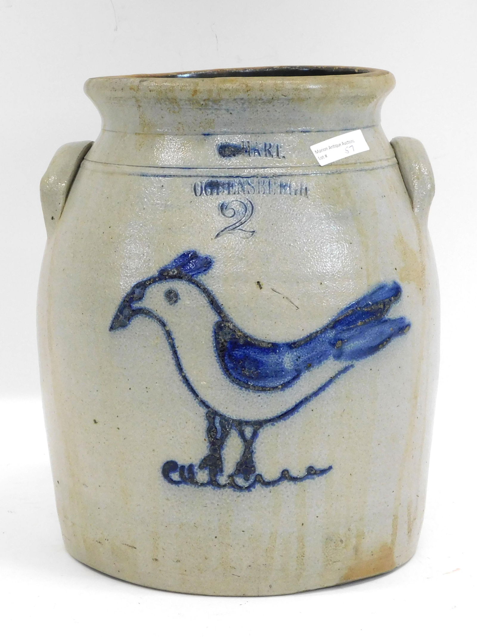 Rare Seagull Design Stoneware Crock. 19th (1 of 6)