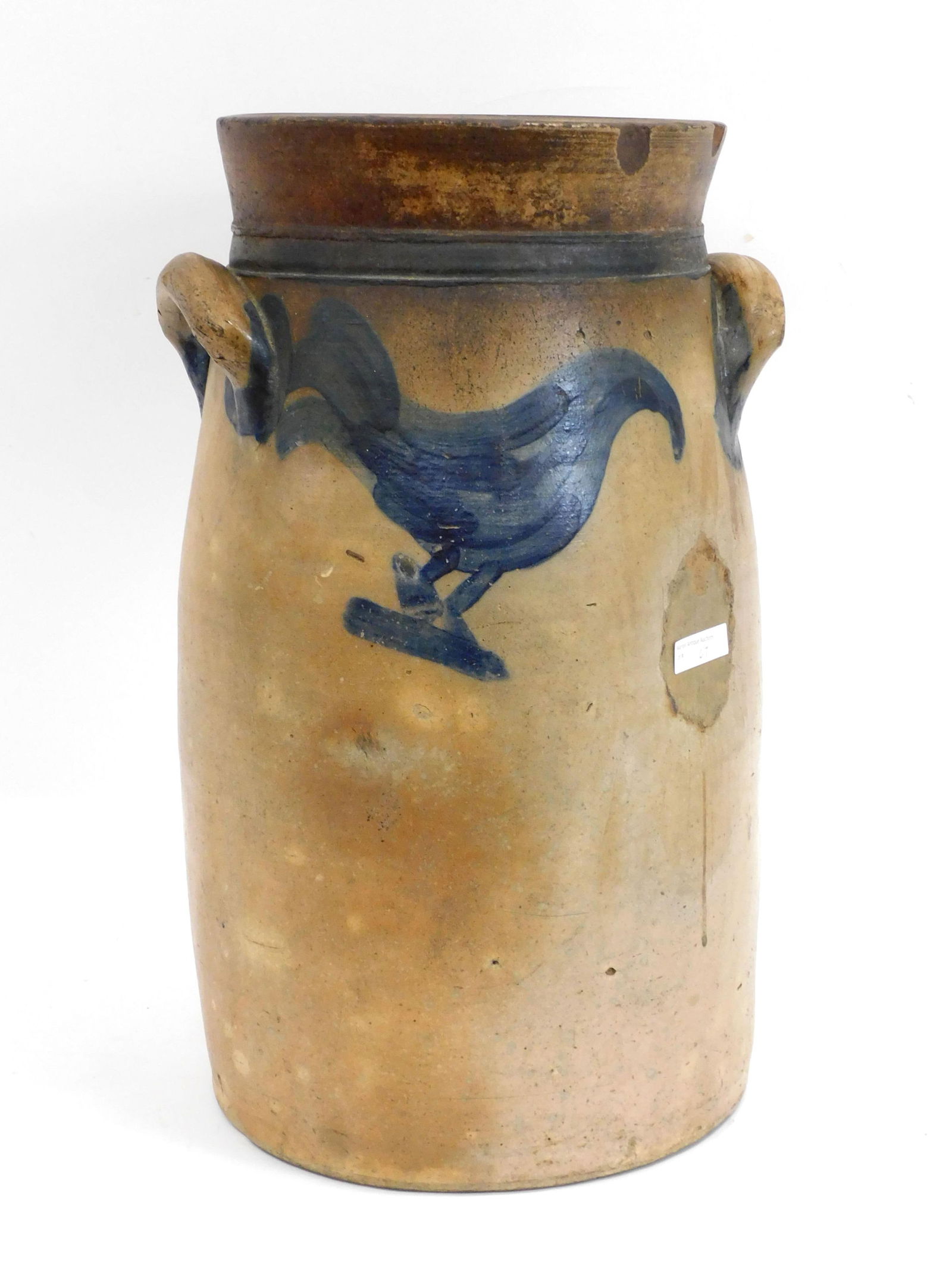 Large stoneware churn. 19th century. Applied (1 of 5)