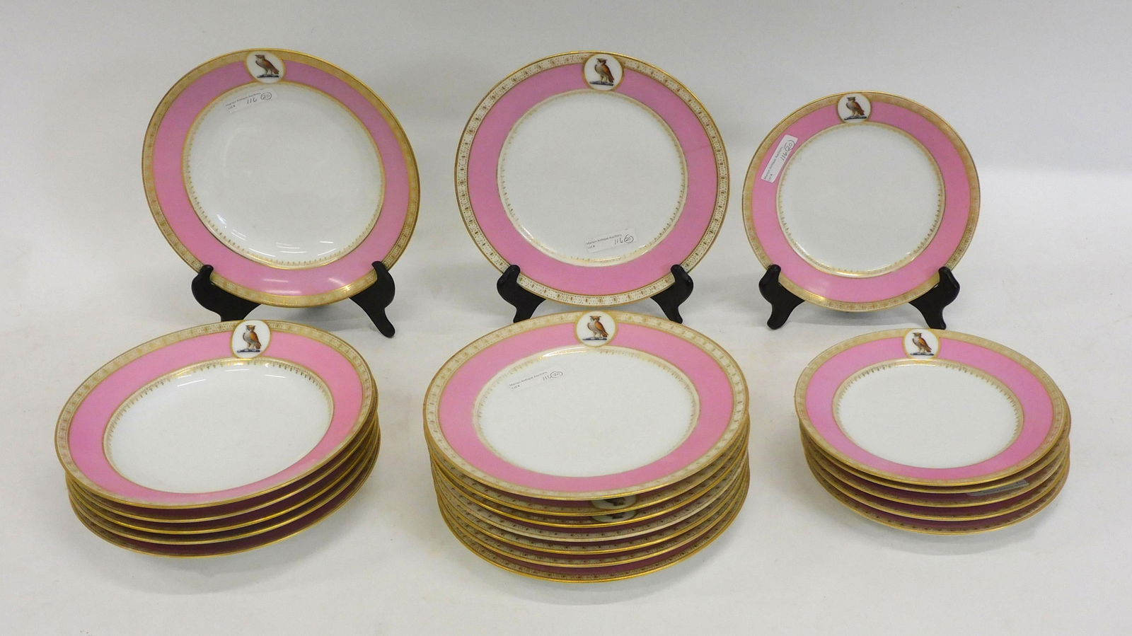 (20) pieces of Paris porcelain, 19th c., gold (1 of 4)