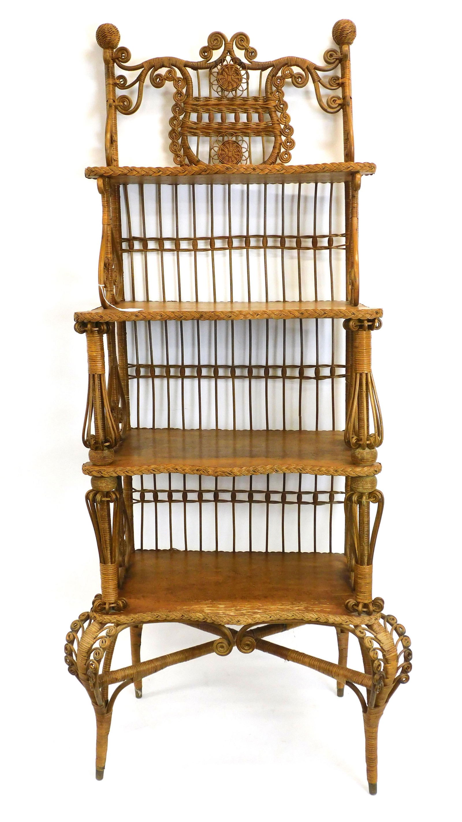 Extremely rare Victorian wicker etagere. Circa (1 of 4)