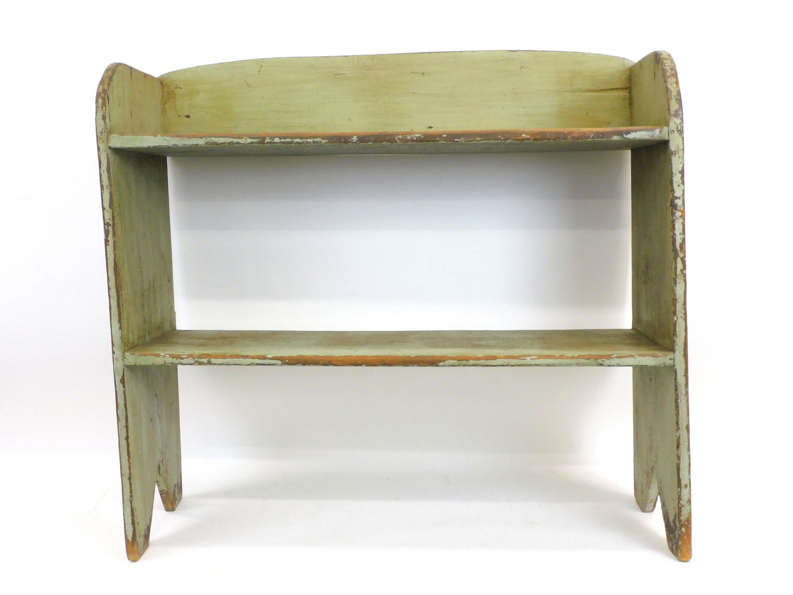 Painted pine bucket shelf. 19th century. Mortise (1 of 4)