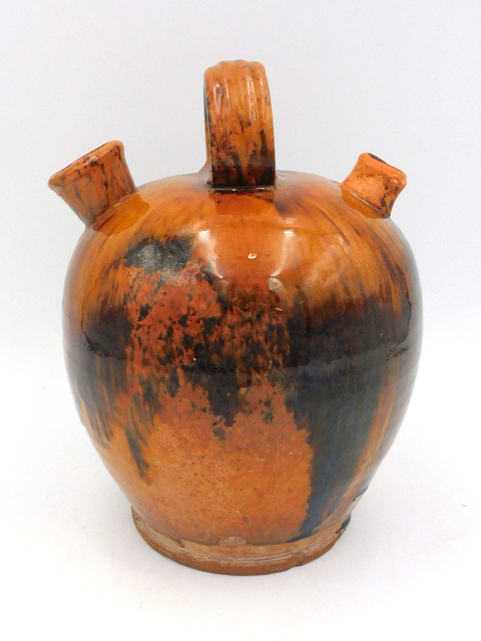 Redware harvest jug. Early 19th century. A glazed (1 of 3)
