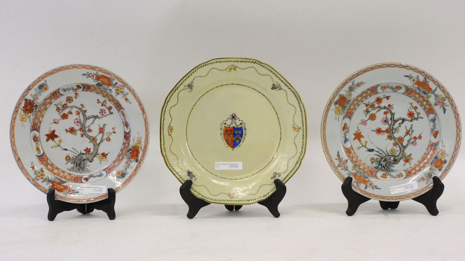 (3) Chinese export porcelain plates. Late 18th/ (1 of 6)