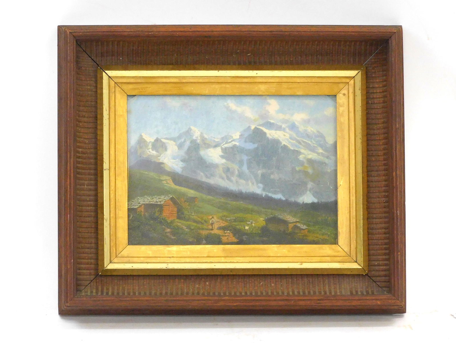 Alpine Landscape. 19th century. Oil painting on (1 of 3)
