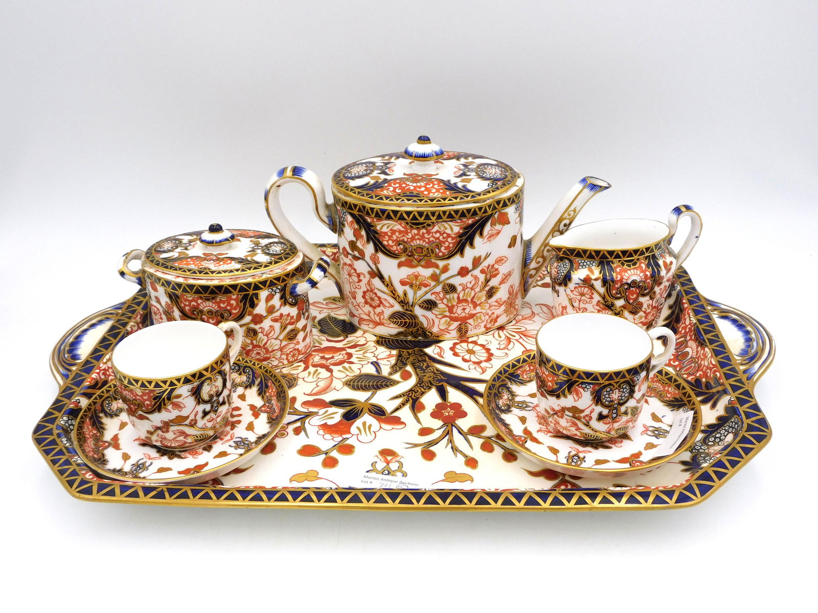 (8) piece Royal Crown Derby porcelain tea set (1 of 4)