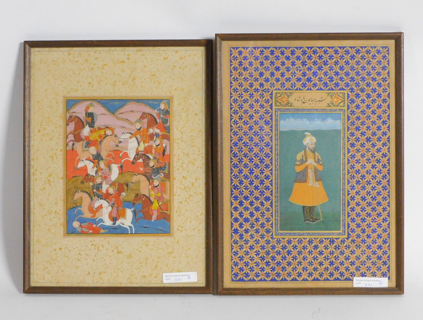 (2) Persian watercolors, 18th century. Circa (1 of 3)