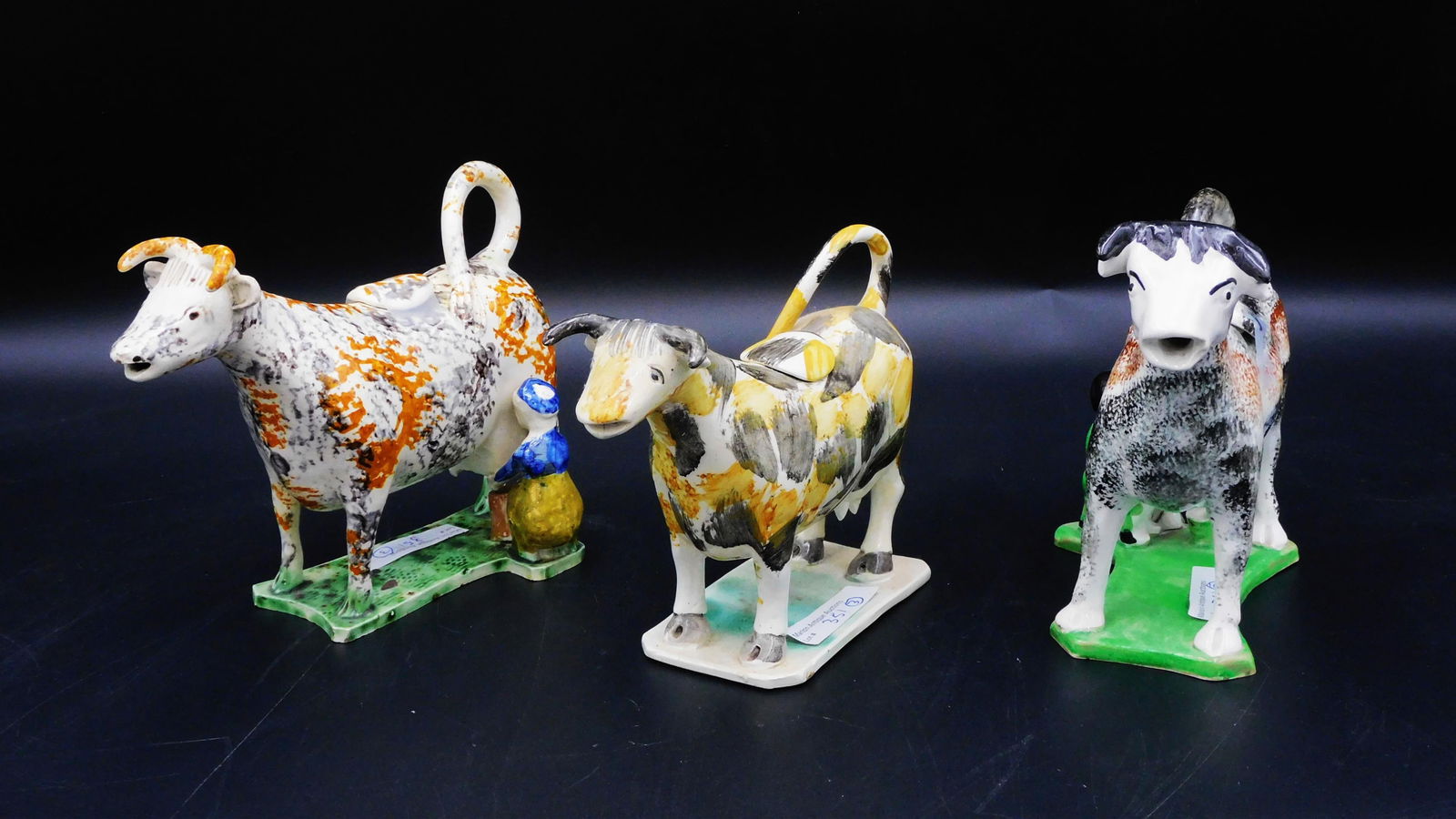 (3) Staffordshire cow creamers. Early 19th (1 of 4)