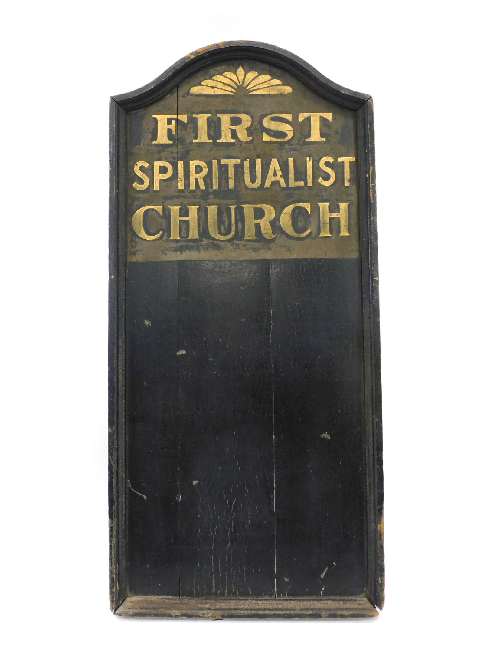 First Spiritualist Church wooden sign with (1 of 2)