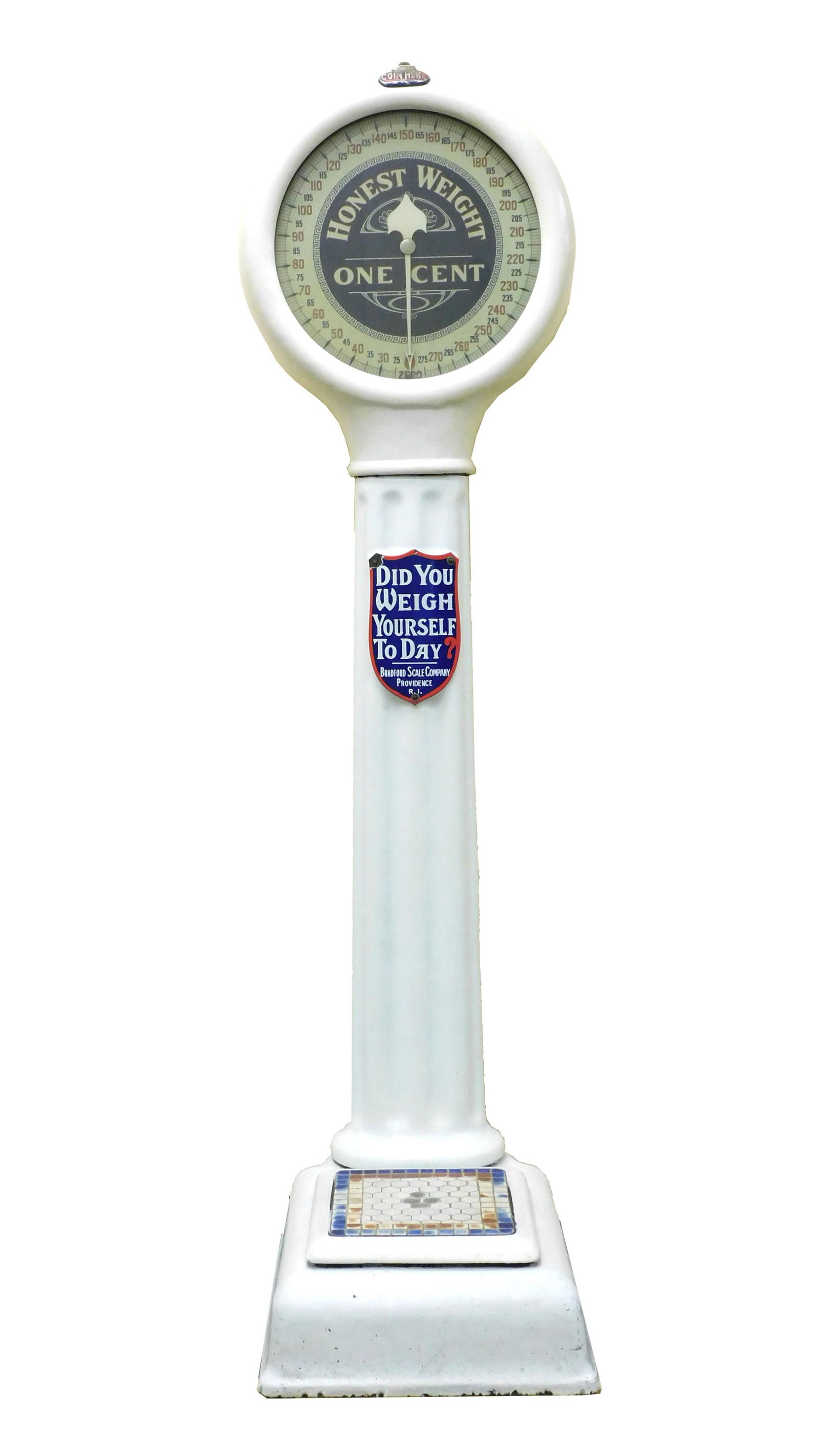 White enameled lollipop standing penny weight (1 of 4)