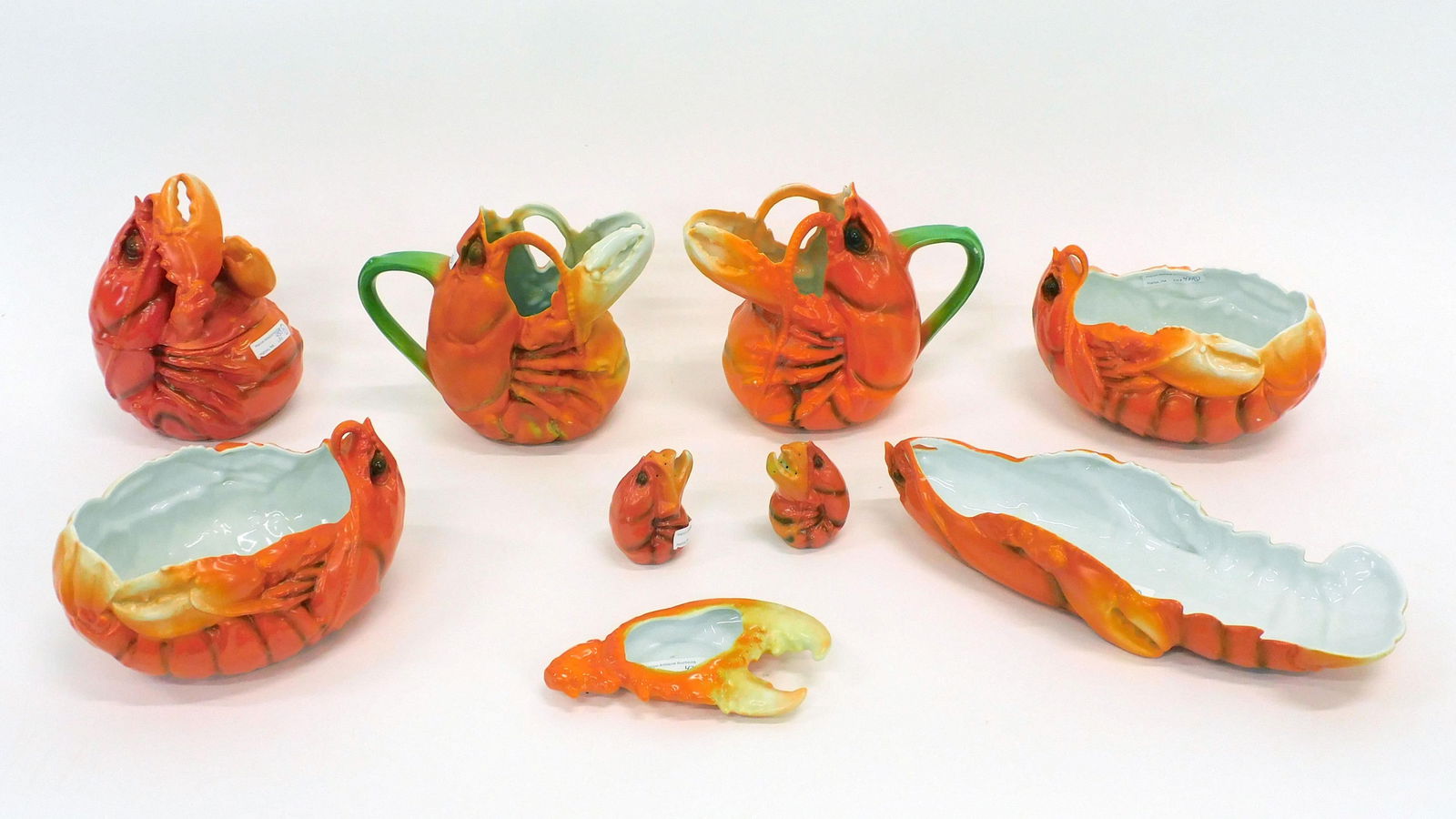 (9) pieces of Royal Bayreuth figural lobster (1 of 4)