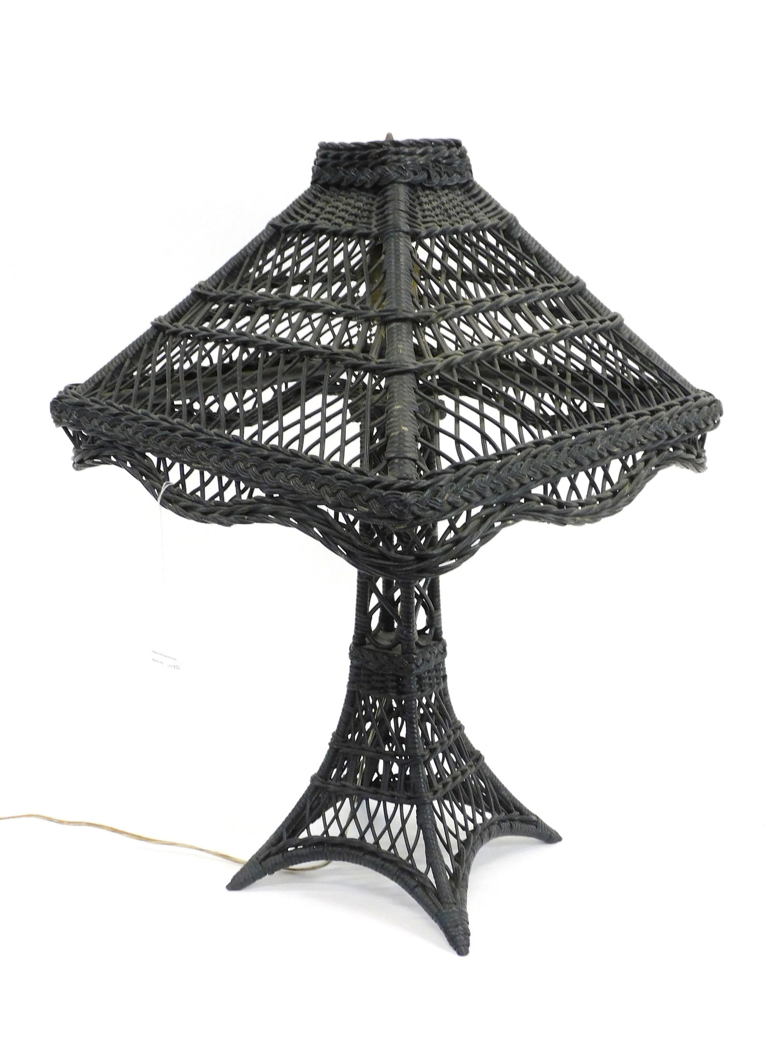 Wicker table lamp. Circa 1910. Original natural (1 of 2)
