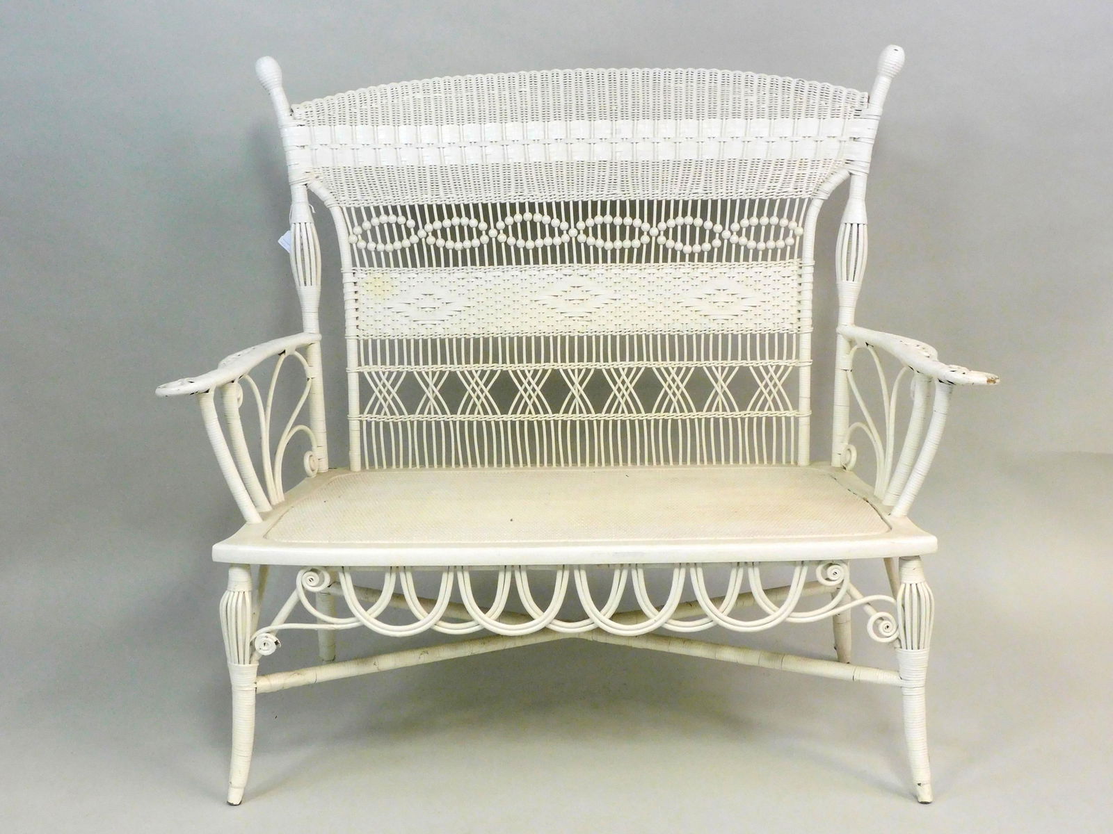 Victorian wicker loveseat, circa 1890. Woven (1 of 2)