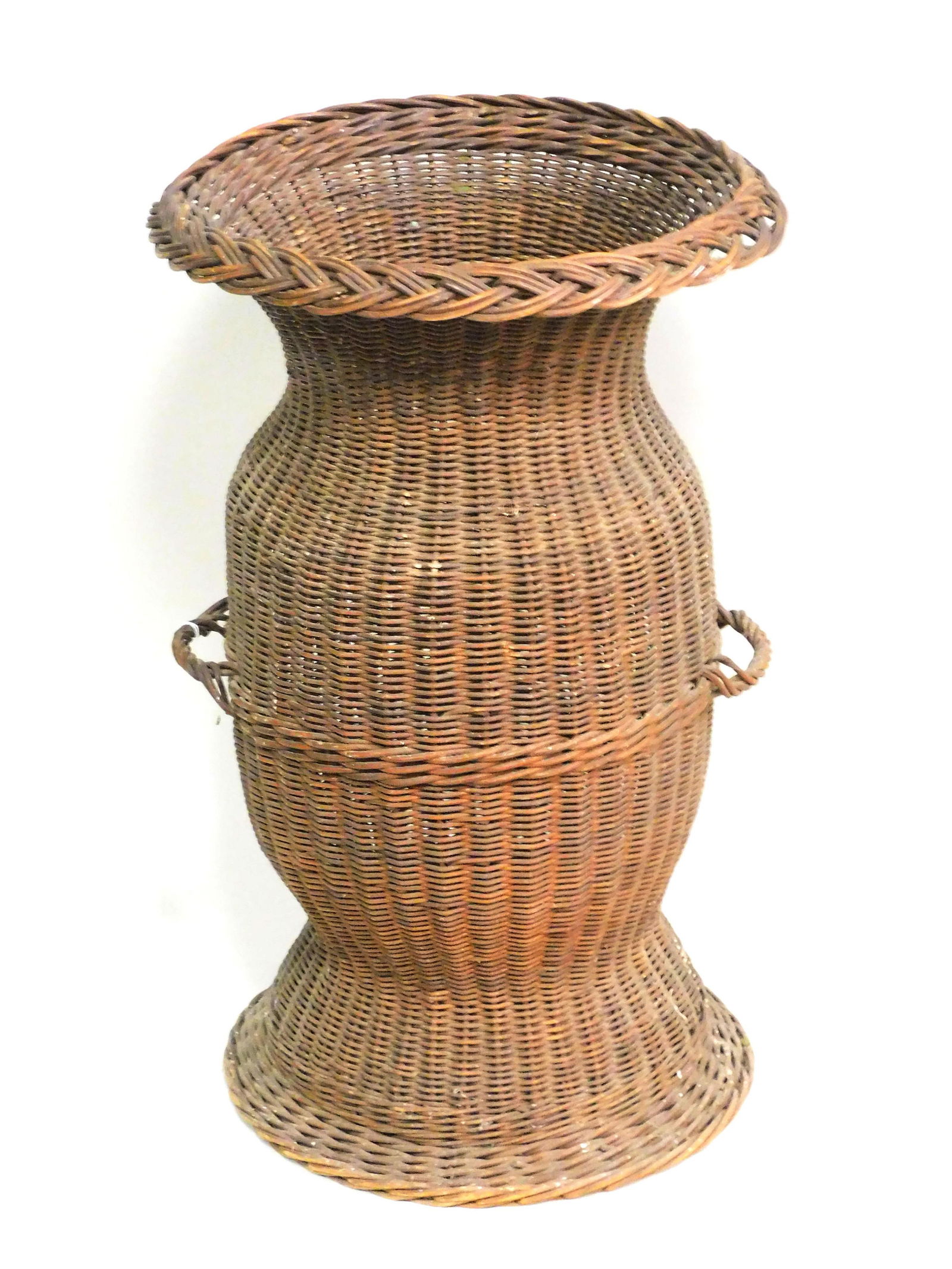 Large Victorian wicker handled basket, circa (1 of 2)