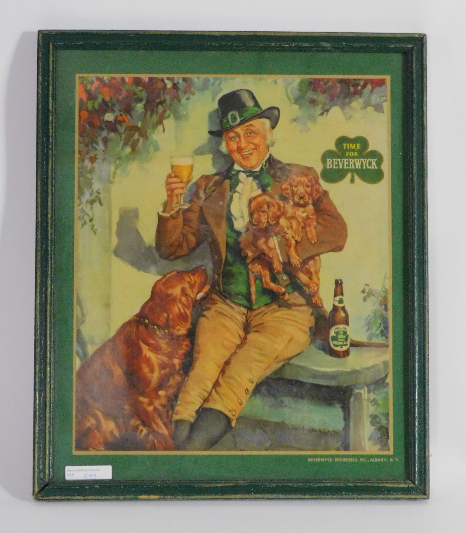 Vintage Beverwyck Beer advertising sign for Irish (1 of 1)