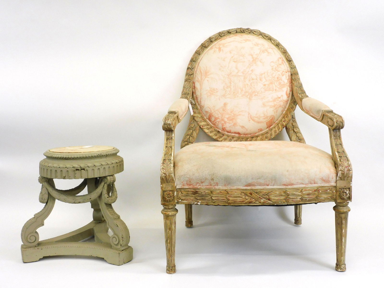 An armchair and side table. Early 20th century (1 of 1)