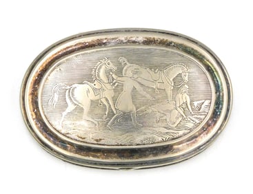 Silver Plated Snuff Box By C. Parker