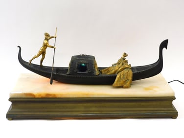 Raphael Nannini Bronze Gondola Lamp.