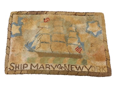 Pictorial Hooked Rug.