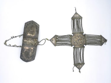 (2) Greek Silver Ornaments.